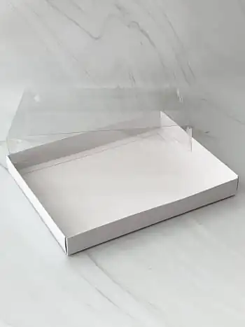 Универсальная коробка с прозрачной крышкой 26х21х3 см., белая — изображение 3